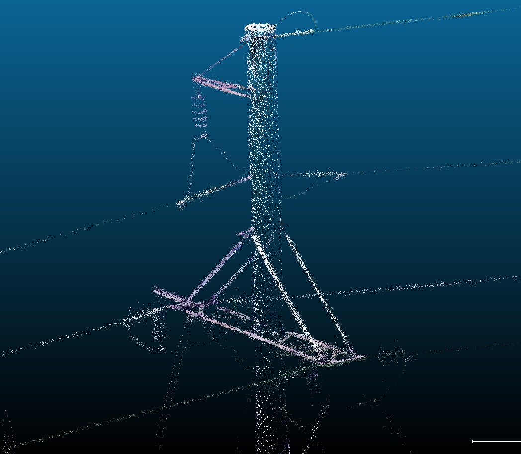Detailed POWERLINE mast point cloud generated by Flaperon
