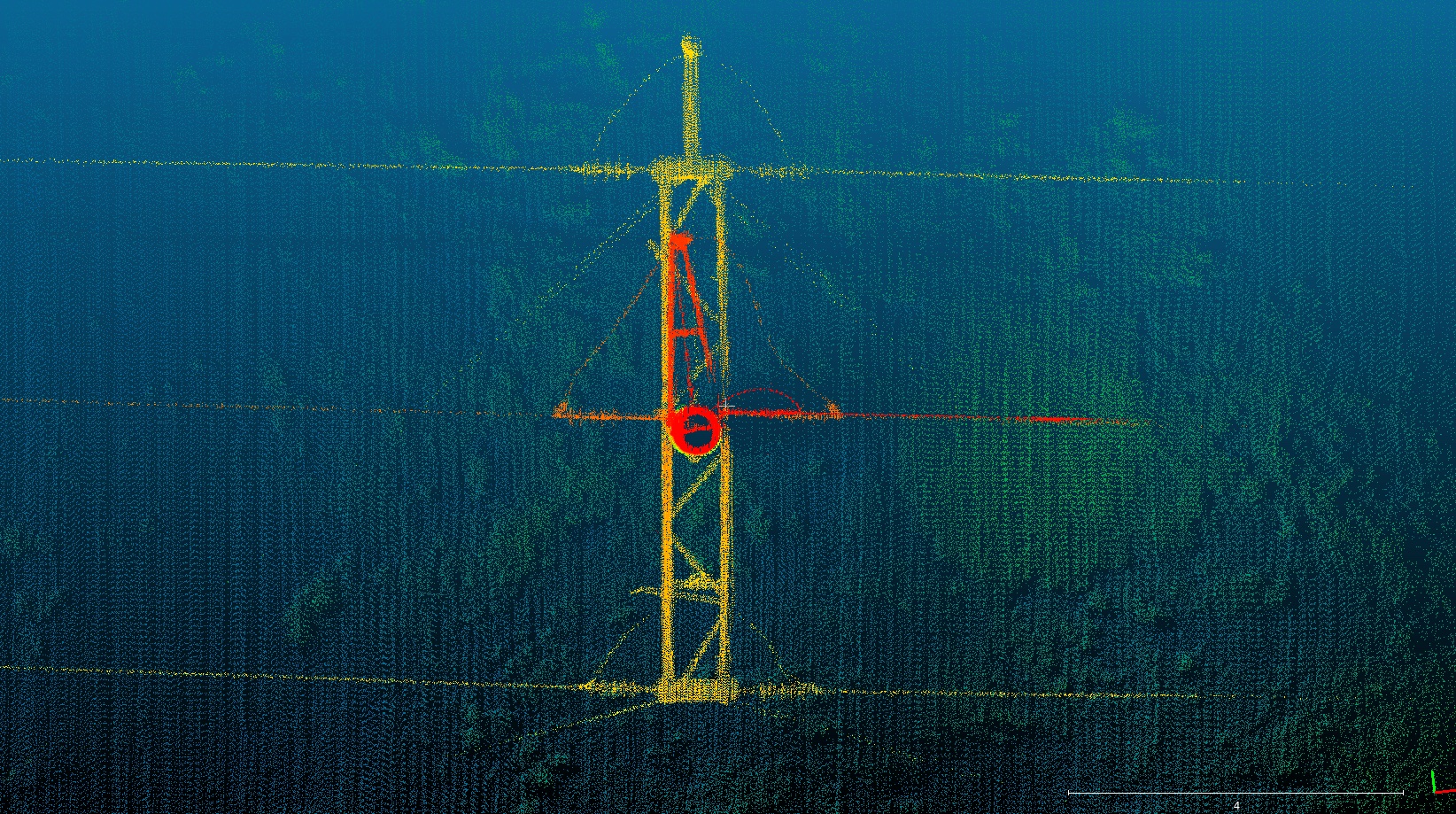 Detailed POWERLINE mast point cloud generated by Flaperon