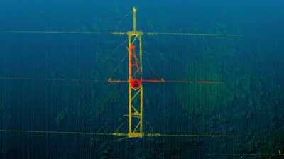 Detailed POWERLINE mast point cloud generated by Flaperon